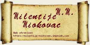 Milentije Miokovac vizit kartica